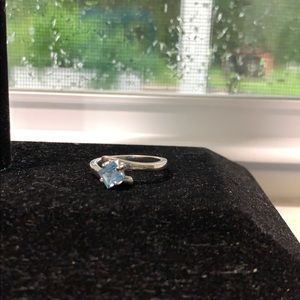 Sterling silver blue stone ring
